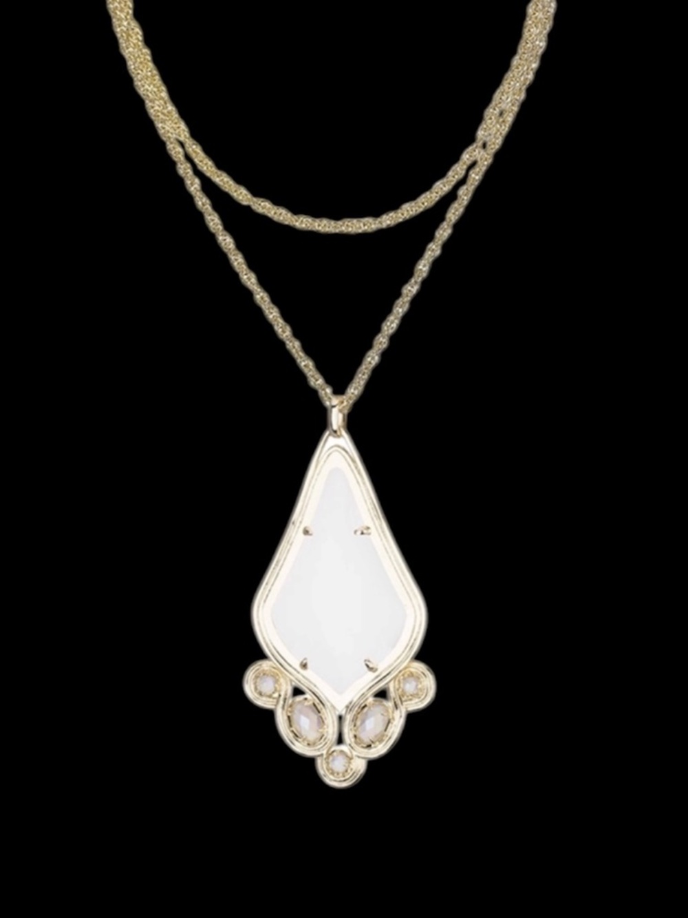 Kendra Scott Teresa Gold Pendant Necklace in White